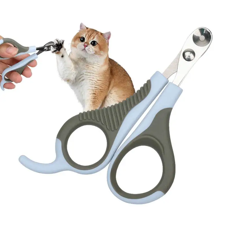 Professional Non Slip Handles Pet Cat Dog Nail Clipper Cutter Avoid Over Cutting Stainless Steel Grooming Scissors Clippers For