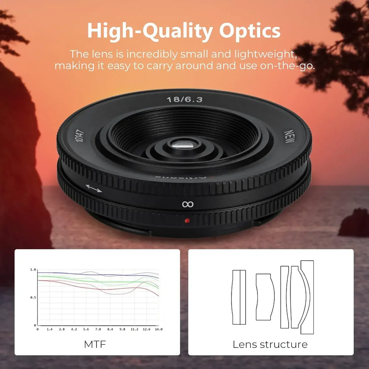 7artisans 18mm F6.3 Mark II UFO Lens APS-C Manual Lens for Fuji X Sony E Nikon Z M4/3 mount Cameras Mirrorless Cameras