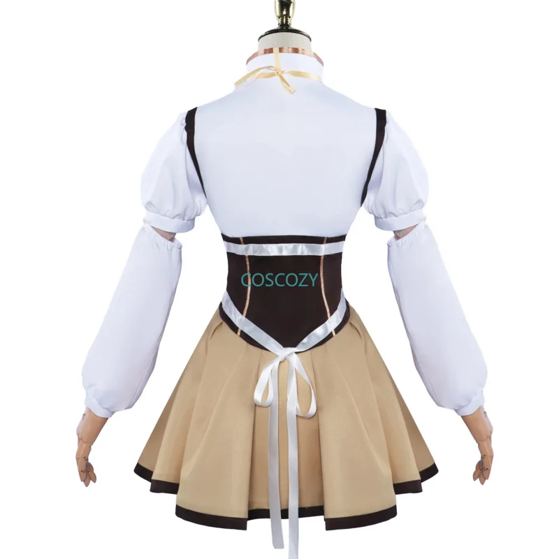 qq38Anime Puella Magi Madoka Magica disfraz ropa peluca uniforme Cosplay Tomoe Mami chica mágica Halloween mujer batalla D