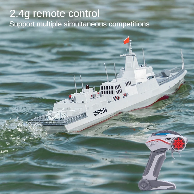 Remote Control Warship Model Can Be Launched Into The Water 60CM 101 Type 2.4G Simulation Electric Warship Remote Control Ship