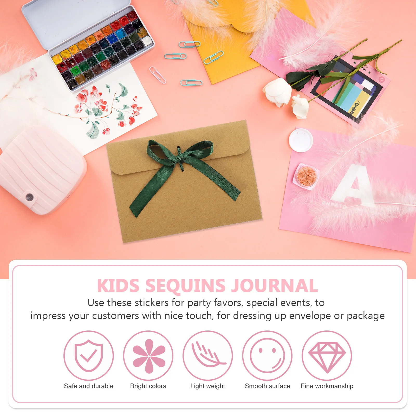 

50Pcs Vintage Kraft Paper Envelopes Small Simple Style Bowknot Tie for Invitations Greeting Card Holders Stationery Packing