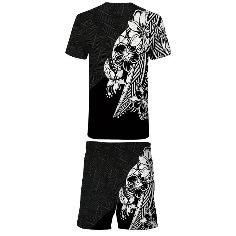 2025 Summer New Men's USD and Ring Trendy 3D Printed Men's Fashion Short Sleeve Street Hip Hop Sports and Leisure Combination