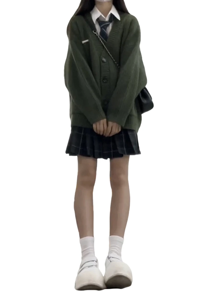 een Casaco suéter de malha feminino outono inverno Thiened Lazy Sle sentimentos de alta qualidade solto ajuste cardigan top Faionable Co...