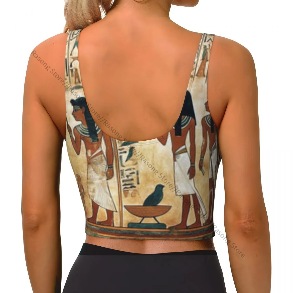 Sports Bra Women Running Yoga Clothes Vest Ancient Egypt Hieroglyphs In Luxor Gathering Fitness Vest