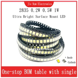 100pcs Alto Brilho SMD LED 2835 1W 0.5W 0.2W Branco 3V 6V 9V 18V 36V 150MA/100MA/30MA/60MA/80MA 6000-6500K Alto Brilhante NOVO