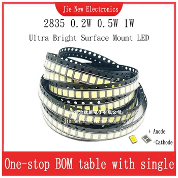 100pcs 고휘도 SMD LED 2835 1W 0.5W 0.2W 흰색 3V 6V 9V 18V 36V 150MA/100MA/30MA/60MA/80MA 6000-6500K 높은 밝은 새로운