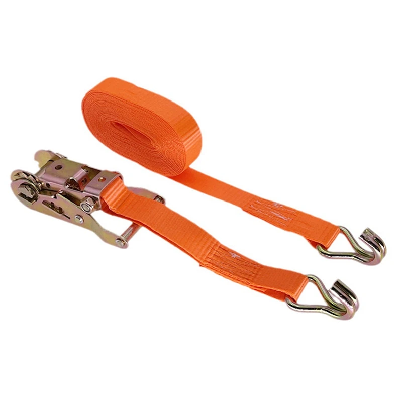 2PCS Portable Auto Luggage Trailer Ratchet Tie Down Strap Hook Brake Strap Binding Belt For Motorcycle Heavy-Duty 2021