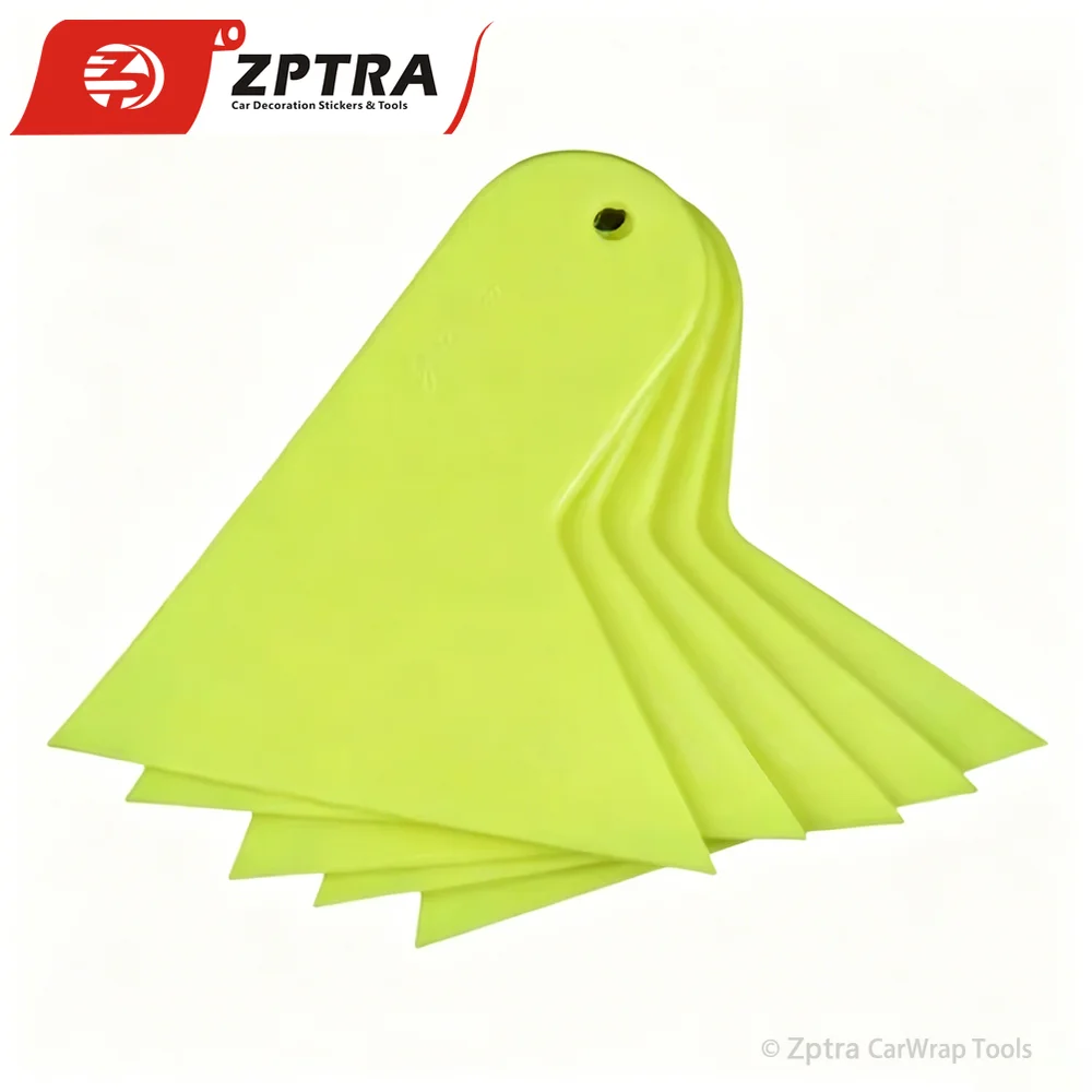 5 Pcs/Lot Wholesale PP Material Car Wrap Tint Tool Green Grid Pattern Triangle Plastic Vinyl Squeegee for Window Film Sticking