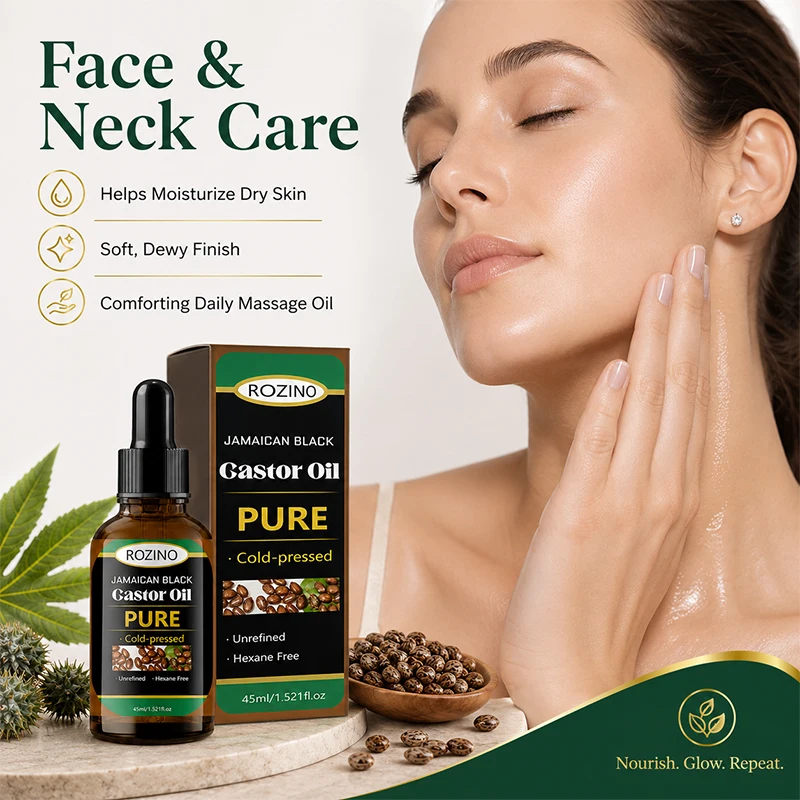 1Pcs/2Pcs/3Pcs Pure Castor Oil - Natural Plant-Based Oil, Cold-Pressed and Unrefined, Suitable for Massage, Bathing, Facial, Body, Nail, Hair, and Eyelash Care, Light Beige Color, Unisex
