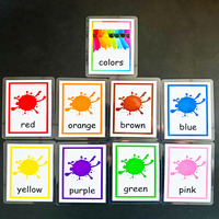 Montessori Baby Learning Card Color Cognition Cartoon English Flash Cards for Children Kids Funny Memory Exercise Game