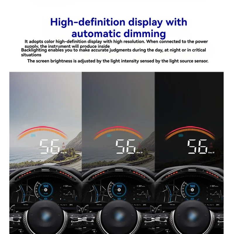 

A90E-M11 OBD2 Dual System HUD Head Up Display Speed Water Temperature Mileage Time Auto Windshield Projection HUD Head Up Displa