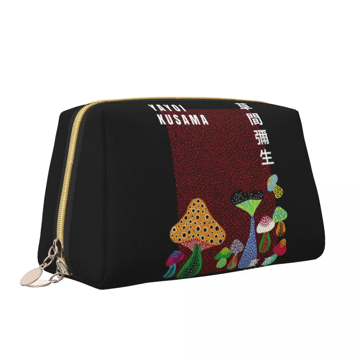 Large Capacity Yayoi Kusama Mushroom Art Cosmetic Bags Waterproof Makeup Pouch Women Washbag Toiletry Kit