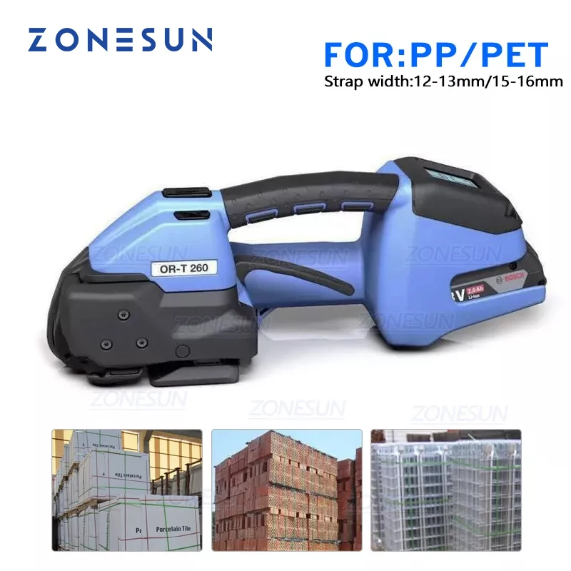 ZONESUN ORT-260 – outil de cerclage en plastique PP/PET, fabriqué en suisse, Machine de cerclage combinée automatique sans soudure