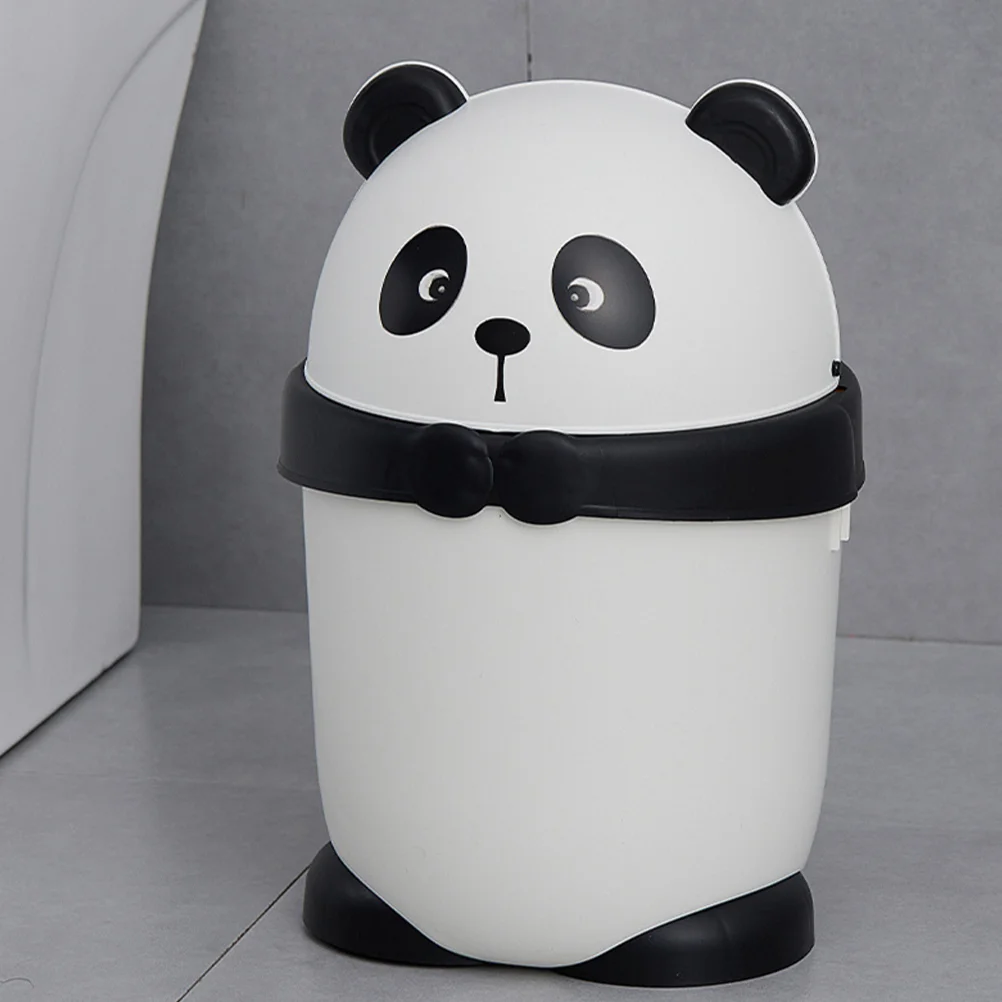 

Car Clamshell Panda Trash Can Office For Bedroom Desktop Waste Bin Pp Vanity Bathroom With Lid