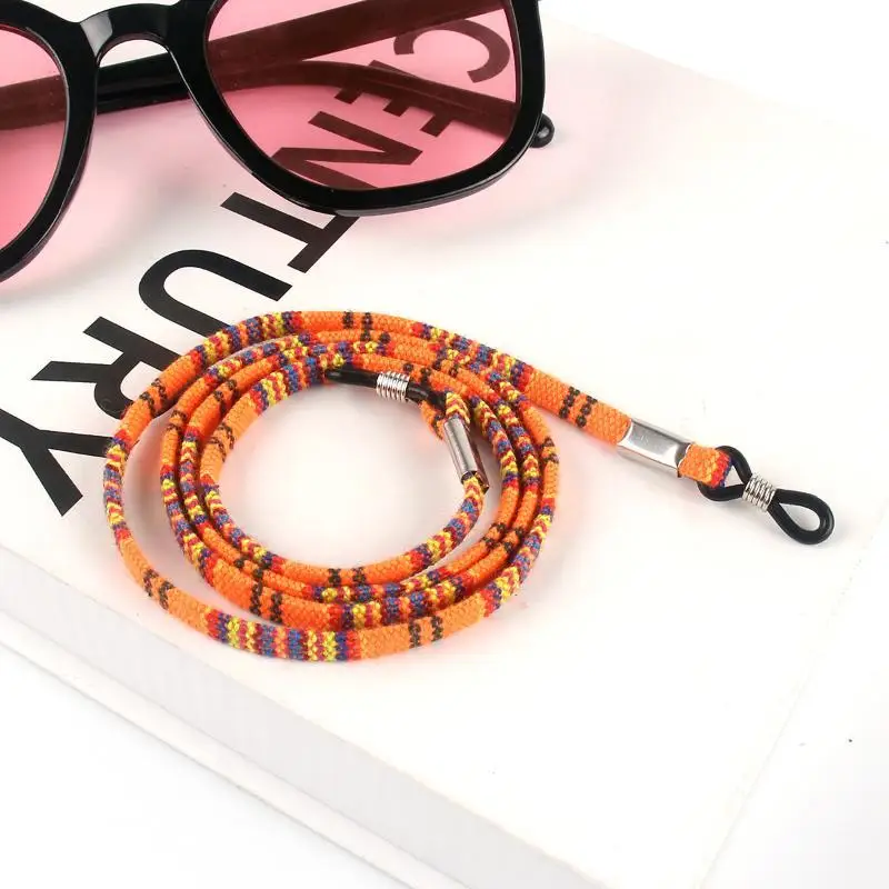 Boho-Brillenband aus Baumwolle, hochwertiges ethnisches Seil zur Brillenbefestigung, Halskette für Damen und Herren, Brillenband. – Detail 3
