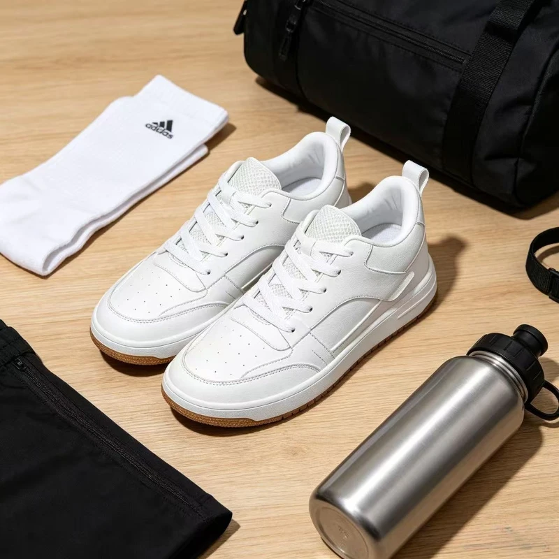

Men Genuine Leather Casual Shoes Men Sneakers Men Skateboard Shoes Comfortable Platform Male Footwear Height Increase Insole 6-8