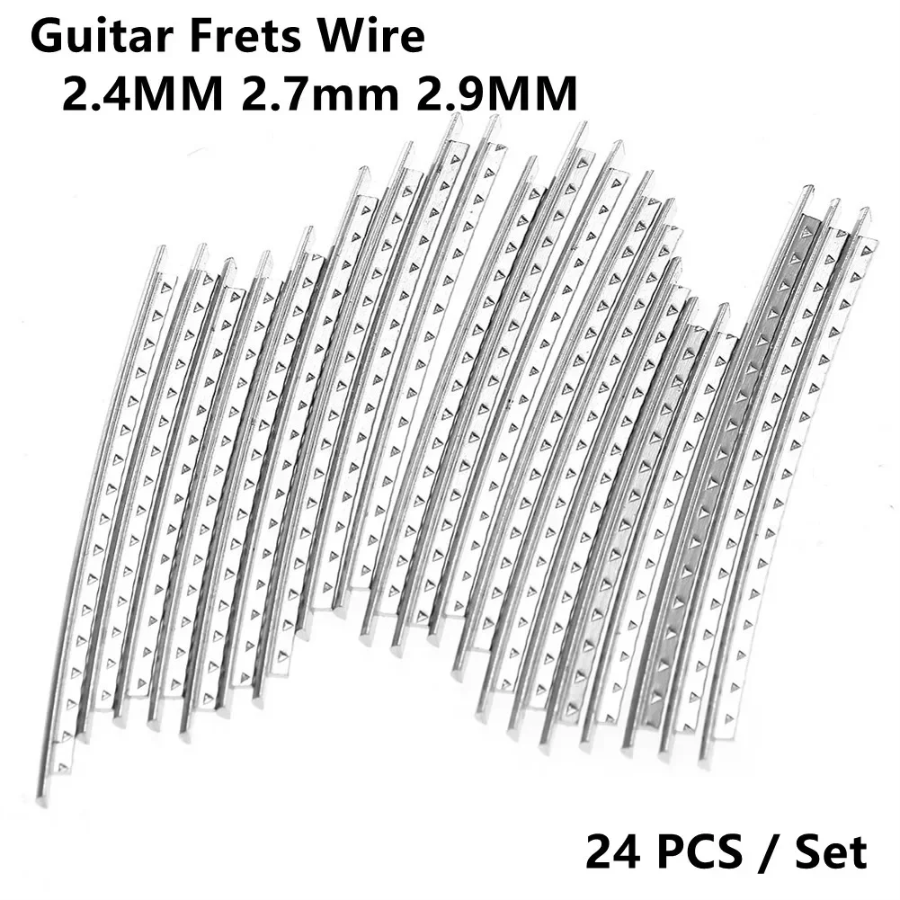 

24pcs/set Guitar Fret Wire Fingerboard Copper-nickel Alloy 2.4MM 2.7mm 2.9MM Scale Line Repair Material Luthier Tool