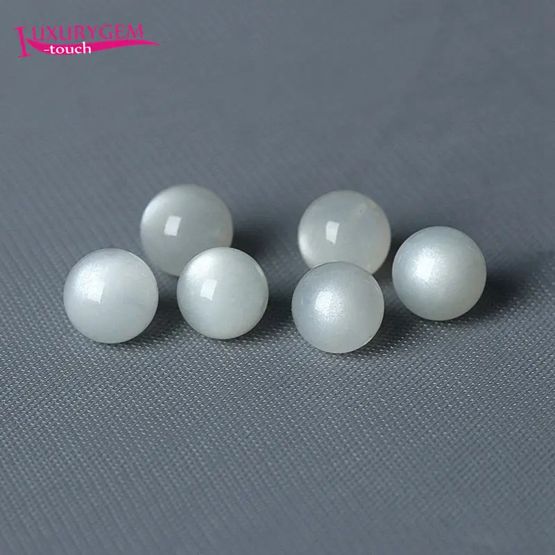 High Quality 6/8/10mm Natural White Moonstone Stone Smooth Round Shape DIY Loose Beads  Jewelry Accessories 1Pcs sk420