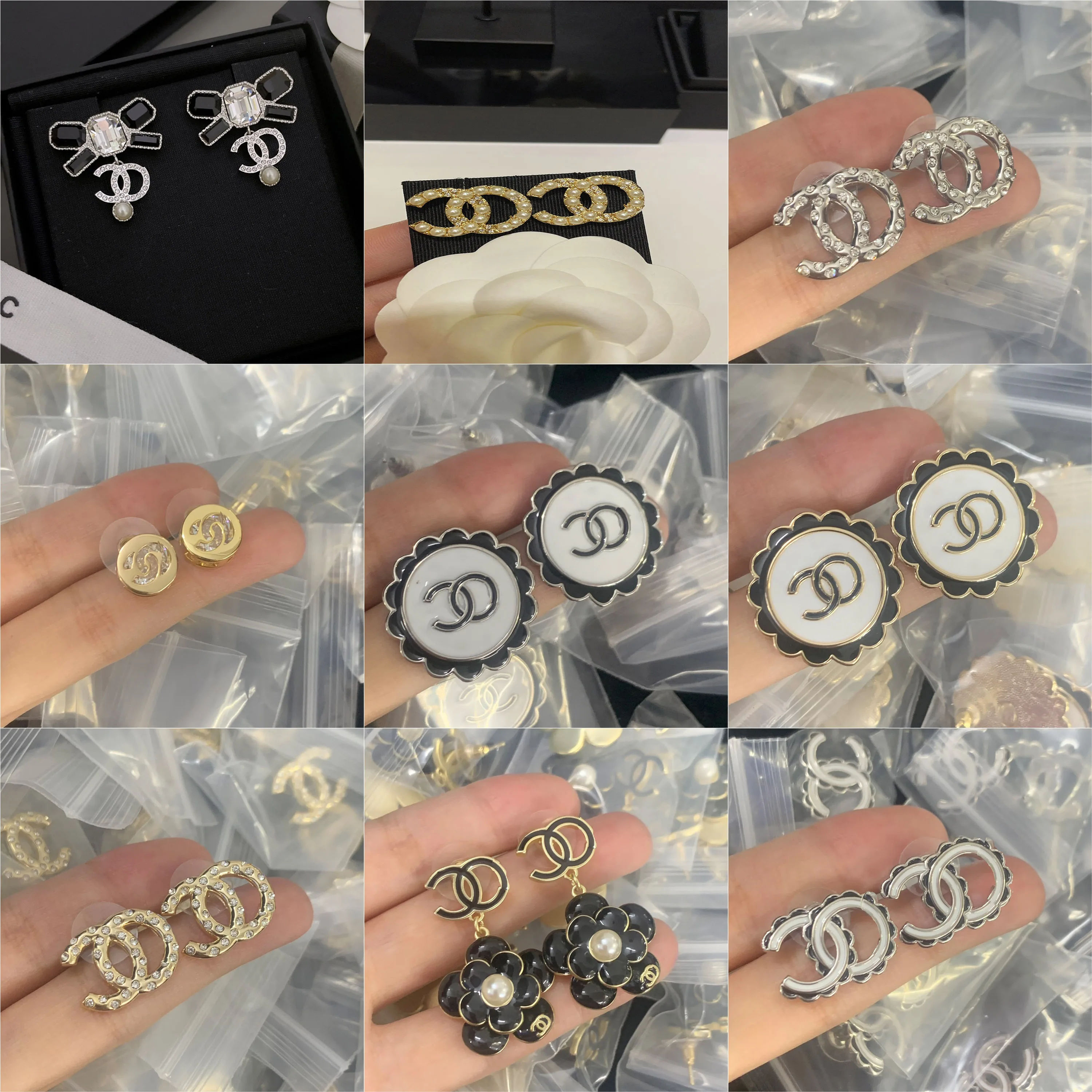 

2026 new Chan stud earrings double C daily casual wear refine gentle personal charm, affordable price