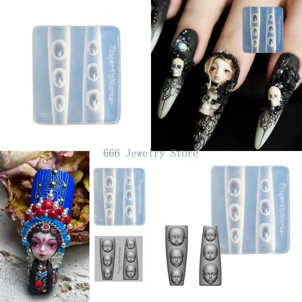 

F2TD Art Silicone Stamp Mold for Party and Salon Doll Face Manicure Making Mould