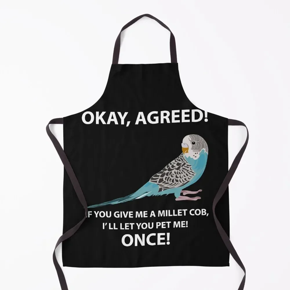 Budgie Millet Cob Budgies Budgerigar Parakeet Pet Bird Apron Waterproof Cute Kitchen Apron