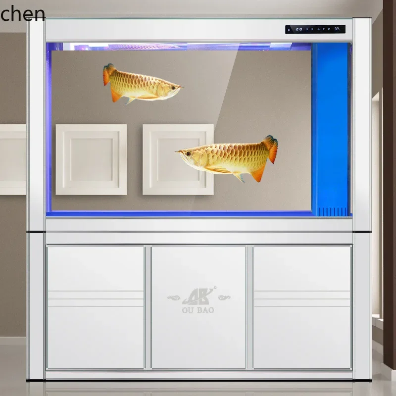 

D18- fish tank aquarium living room entrance screen household ecological glass large bottom filter floor
