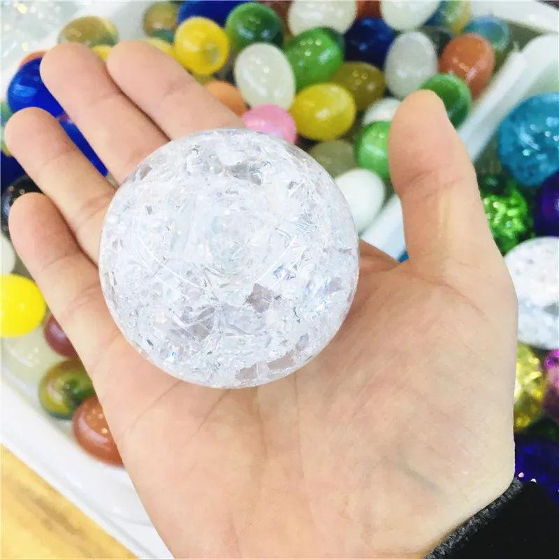 6cm Crystals Glass Ice Crack Ball Quartz Marbles Magic Sphere Fengshui Ornaments Rocky Water Fountain Bonsai Ball Home Decora