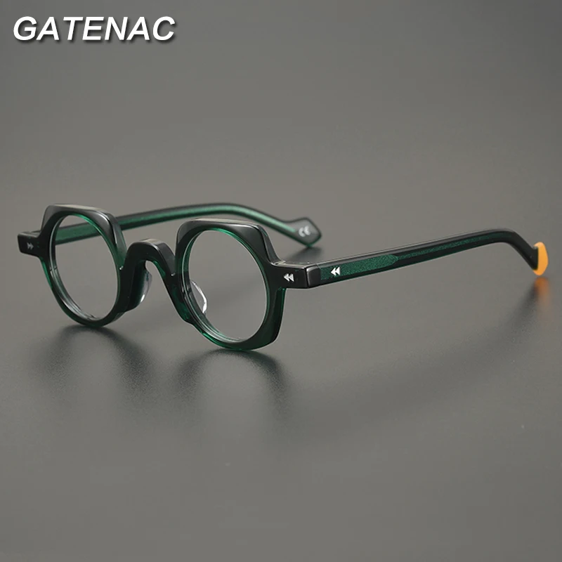 Vintage Acetate Glasses Frame Men Prescription Optical Myopia Eyeglasses Frame Women Retro 2023 New Small Luxury Brand Eyewear