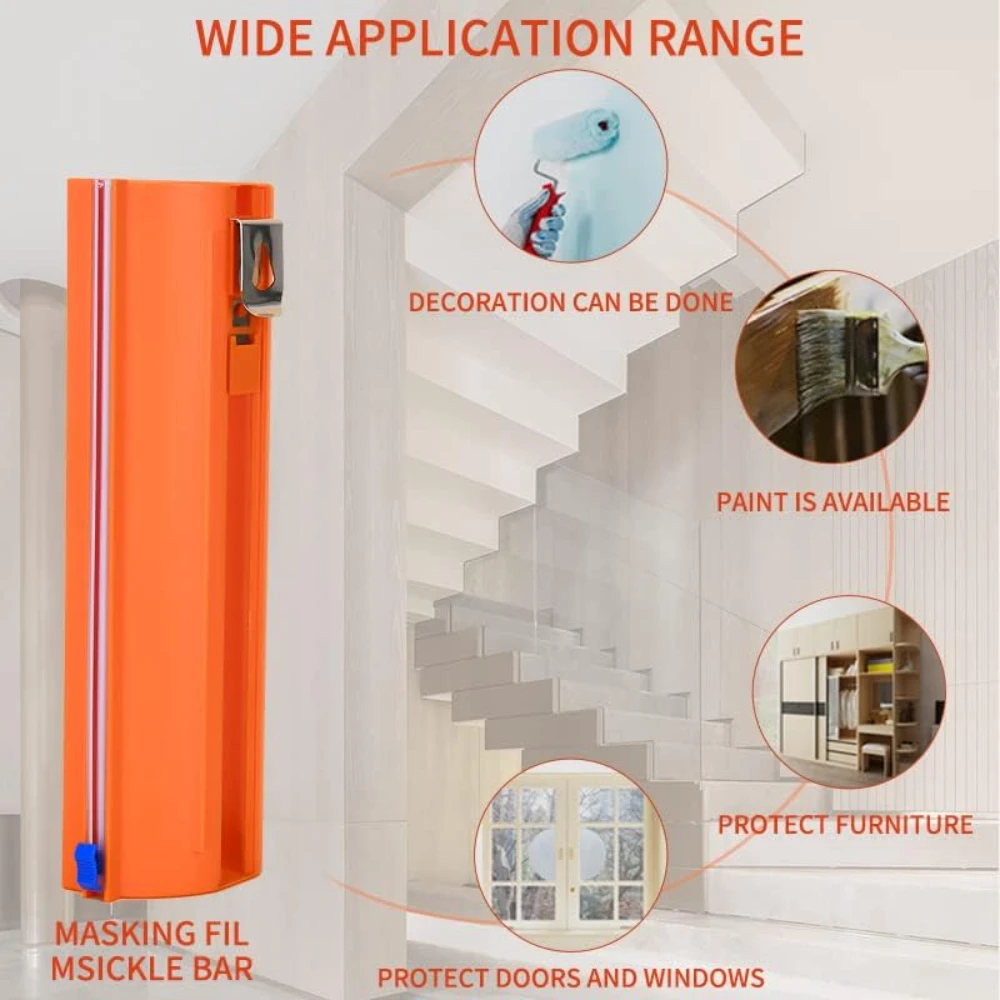 Masking Film Cutter Upgrade Masking Film Cutting Tool for Cutting Atomobile Spray Paint Protective Film and Furniture Dustproof