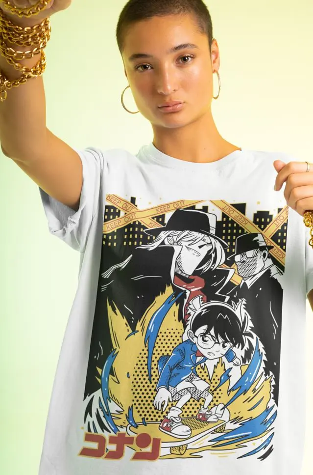 rendy Unisex Crew Neck Collectible Detective Conan Anime Comic Tee Soft Top Ideal For Night Out And Casual Street Style Looks