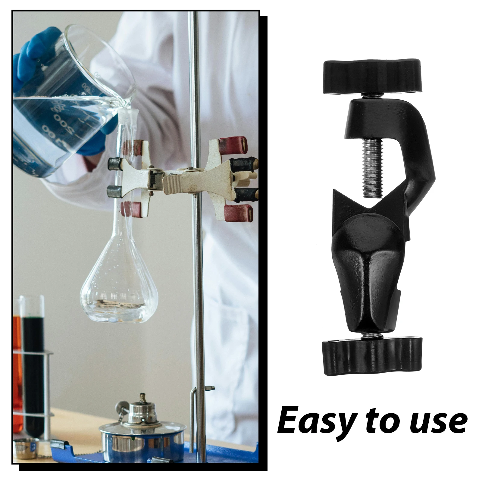 

2 Pcs Zinc Alloy Cross Clip Clamp Holder for Laboratory Adjustable Universal Ground Rod Head Press