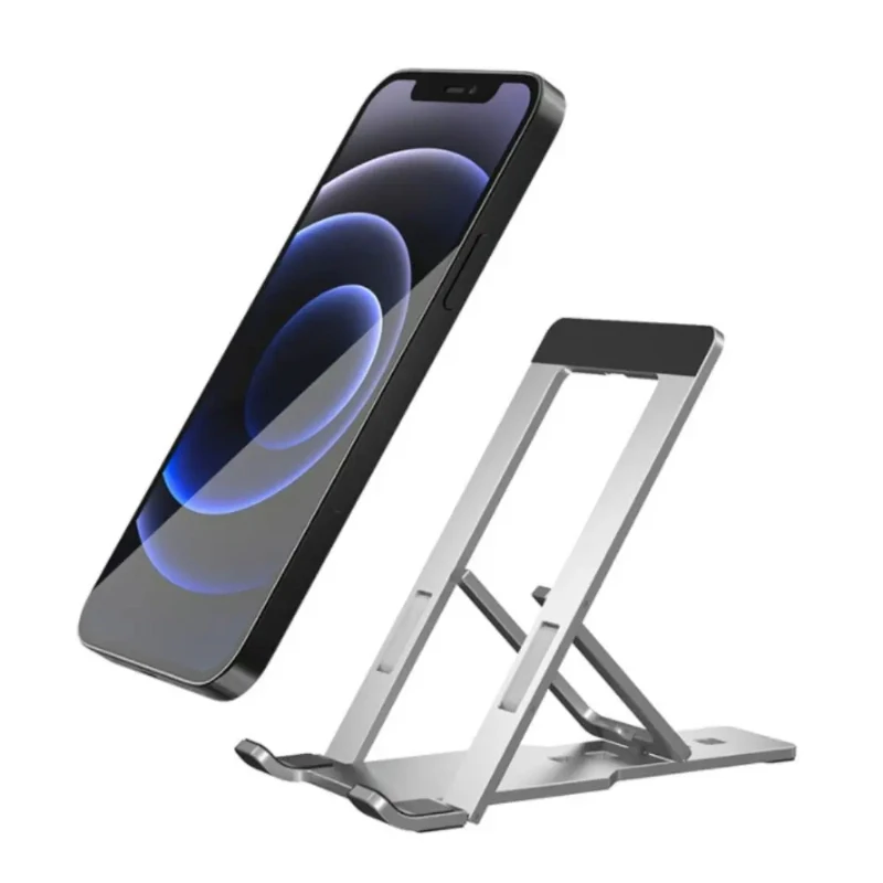 Verstellbarer Lazy Phone Stand für den Schreibtisch, neuester faltbarer Handyhalter aus Aluminiumlegierung für iPhone und iPad – Detail 3