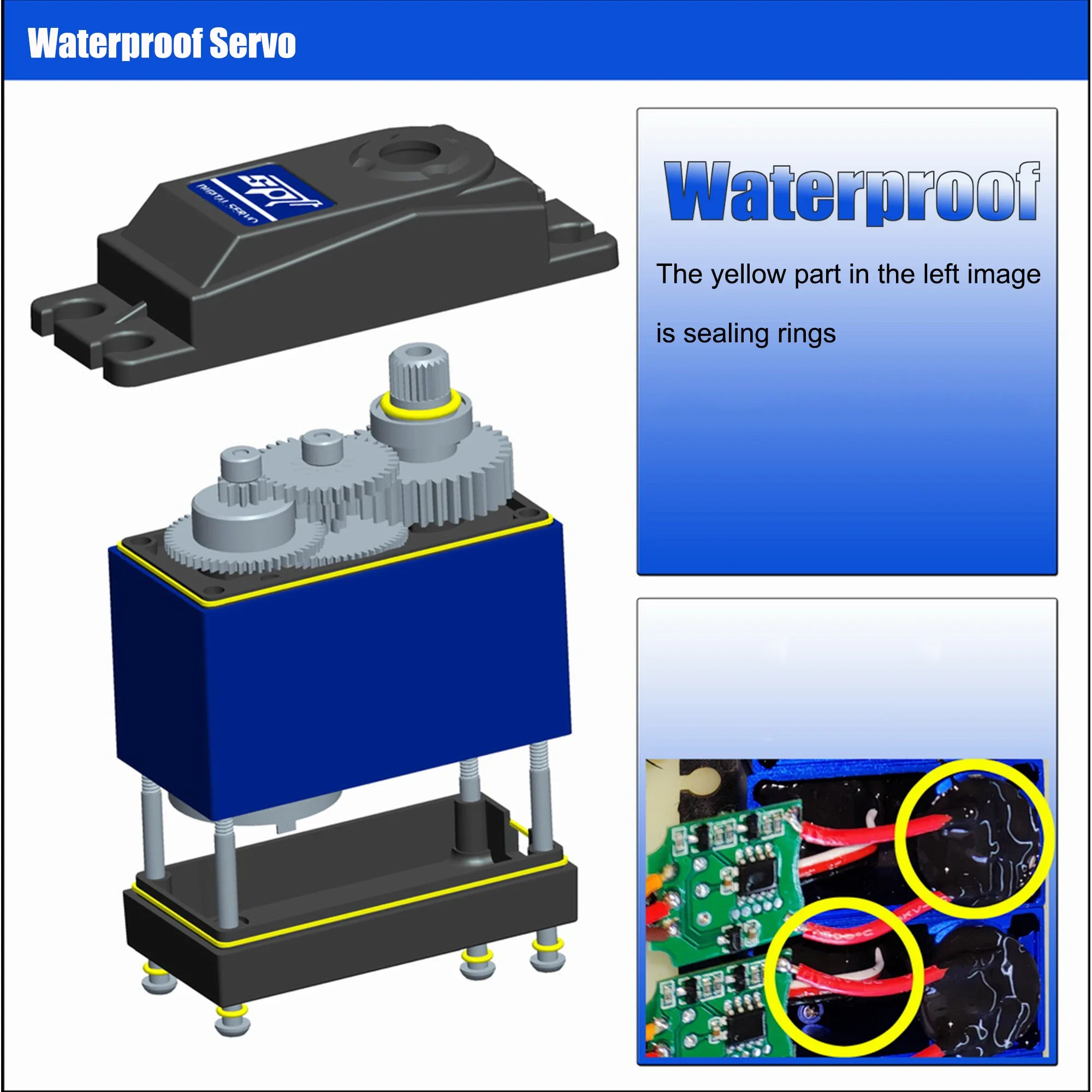 SPT 25KG 35KG Digitale RC Servo Groot koppel 180 °   360 °   Metal Gear waterdichte motor voor RC Crawler Car SCX10 TRX4 Drift Robot