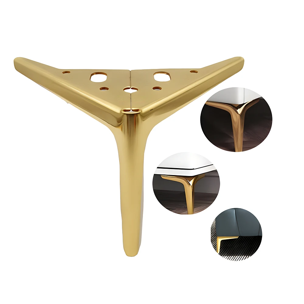 6 PCS High Quality Modern Black Cabinet Feet Office Desk Legs Gold Custom Iron Table Sofa Legs Metal Brass Furniture Legs