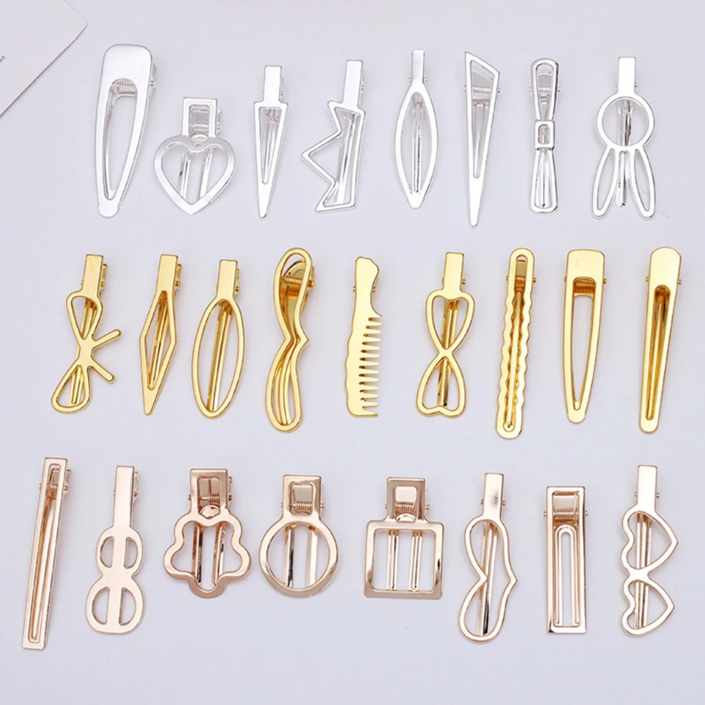 REGELIN 10pcs KC/Gold/Silver Copper Hair Jewelry Settings Blank Base DIY Hair Clip Hairpins Barrette Retro Hair Wear Accessories