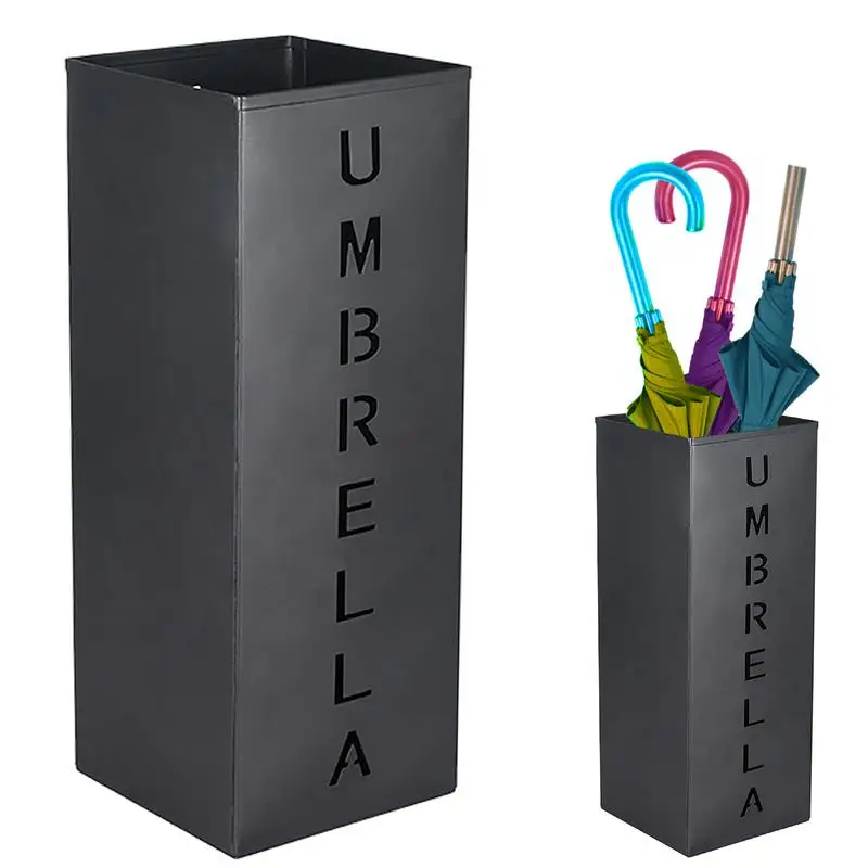 

Indoor Umbrella Stand For Entryway Metal Umbrella Bucket With Leak Hole Freestanding Newspaper Holder Durable Umbrella Holder