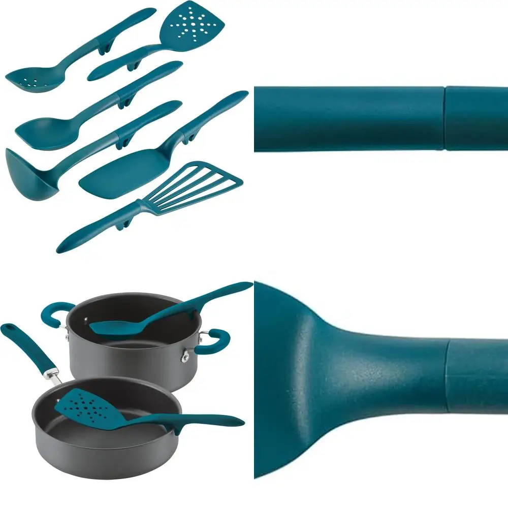 

Набор кухонной утвари с антипригарным покрытием бирюзового цвета из 6 предметов для легкого приготовления пищи