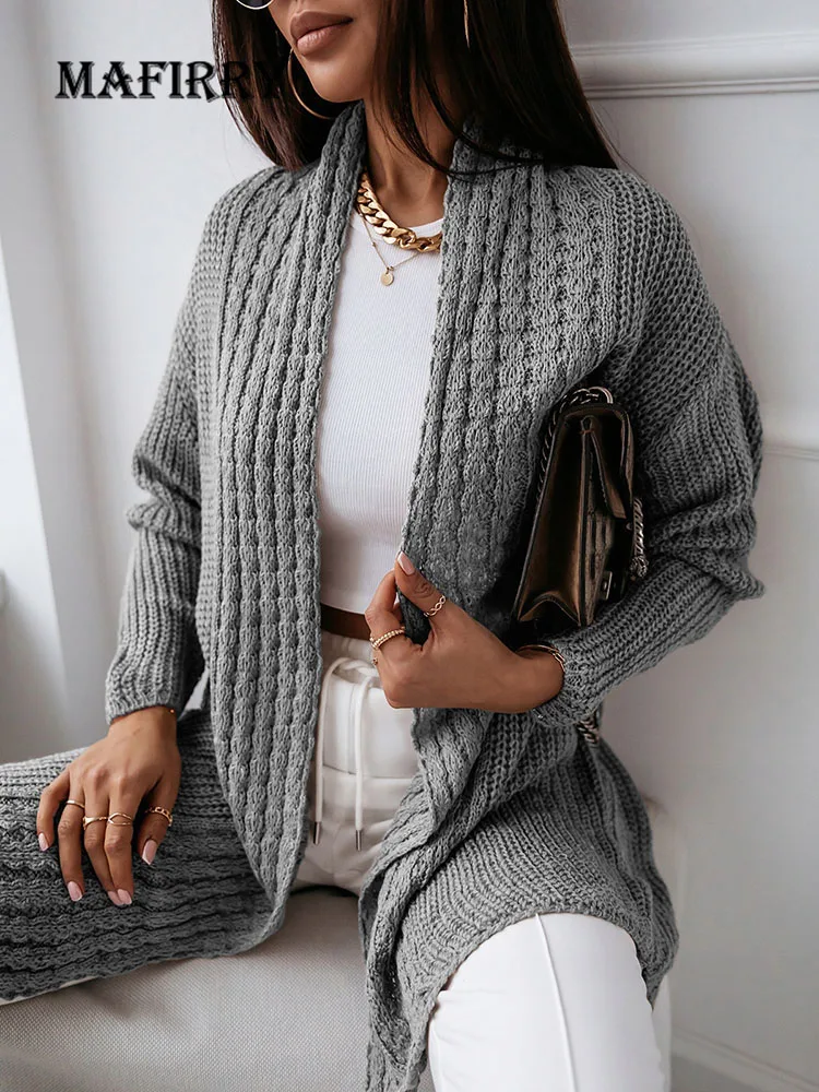 

Cardigans Women 2022 Loungewear Spring Autumn V-Neck Full Sleeve Loose Ladies Long Sweater Solid Holiday Streetwear Dropshipping