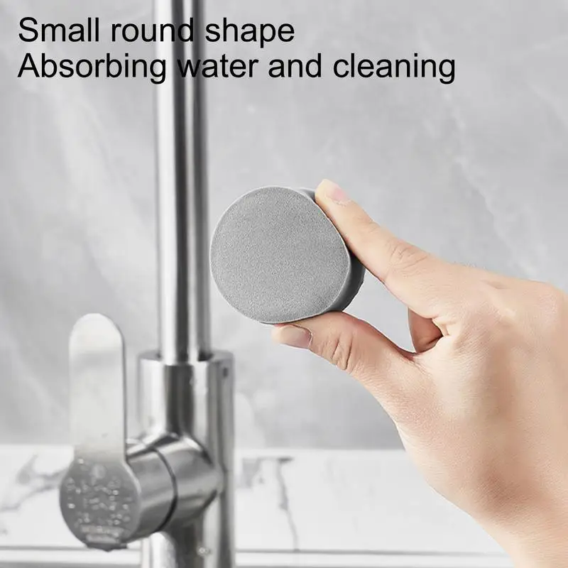 Flower Shaped Non Scratch Scouring Pads faucet anti scale artifact round water droplet removal Durable Scrub Sponge for Kitchen