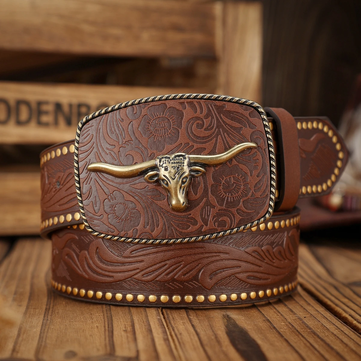 حزام PU على الطراز الغربي مناسب لكل من الرجال والنساء، على الطراز البوهيمي والرجعي، مثالي للنزهات اليومية غير الرسمية