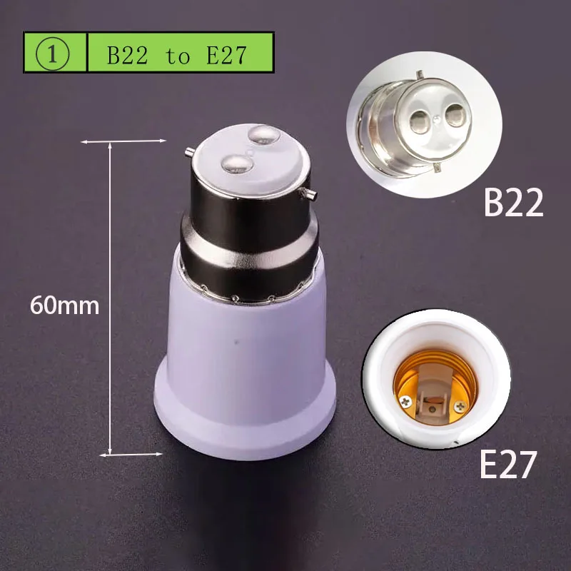 B22 to E27 Lamp Holder Converter Holder Lamp Light Socket Bulb Base Extension Adapter LED Corn Bulb