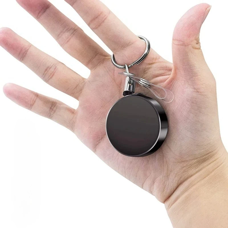 

4cm Metal Keychain Badge Reel Easy Pull Buckle High Elastic Telescopic Key Chain Certificate Badge Holder Clips Retractable