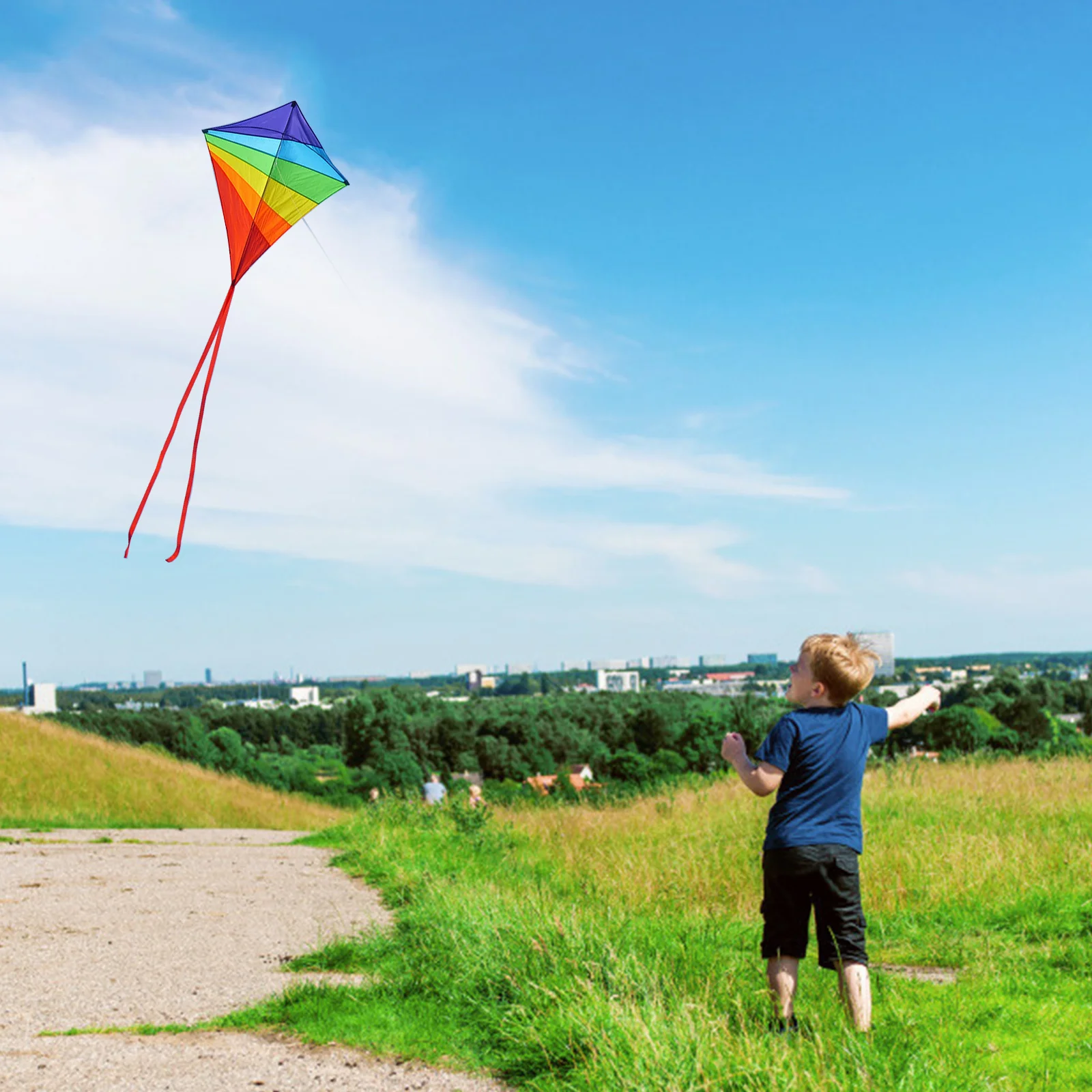 긴 꼬리 모양의 쉽게 날릴 수 있는 다채로운 나비 연, 어린이용 야외용 바람 연, 선물용 연