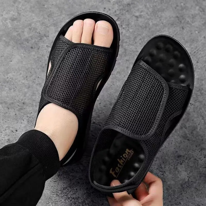 Men\'s Summer Sandals Luxury Mesh Barefoot Shoes For Men Trends 2024 Comfortable Flat Casual Outdoor Fashion Trekking Sandals