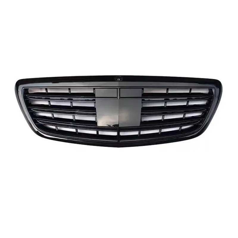 car grille for Mercedes Benz S-class W222 modified AMG model bright black front face front air intake grille center netcustomcu