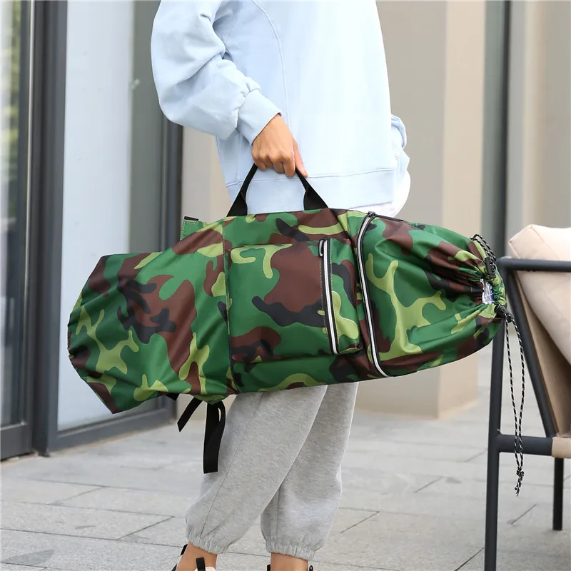 Camo Ransel Skateboard Rocker Ganda Tas Papan Selancar Tanah Tas Longboard Tas Penyimpanan Skateboard Ransel Membawa Tas Aksesori Skate