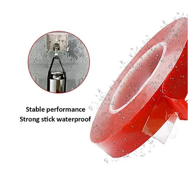 3M Width 8mm Double Sided Adhesive Tape Acrylic Transparent Strong No Traces Sticker For Led Strip Car Tablet Adhesive Tape