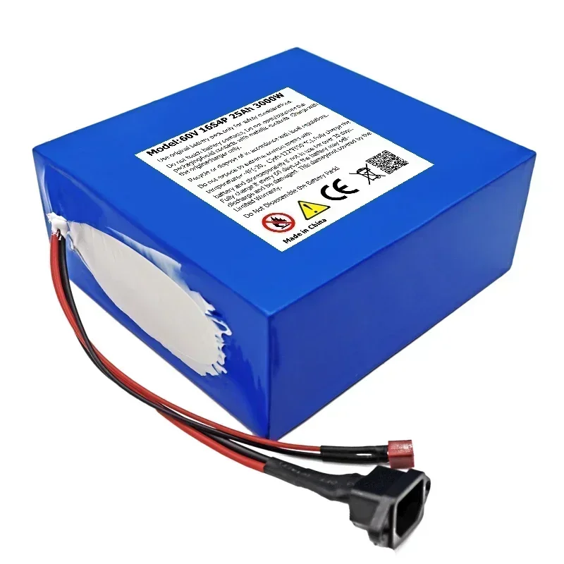 แบตเตอรี่21700จักรยานไฟฟ้า60V 25ah สำหรับรถจักรยานยนต์สกู๊ตเตอร์รถจักรยานยนต์67.2V 16S4P 3000W แบตเตอรี่แบบชาร์จไฟได้พร้อมพอร์ต BMS + ที่ชาร์จแบบเดียวกัน