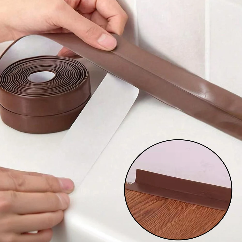 1 لفة من شريط مقاوم للماء بولي كلوريد الفينيل ملصقات مانعة للتسرب ذاتية اللصق سميكة قابلة للتشذيب قالب شق الكراك وباب مقاوم للتلوث #4