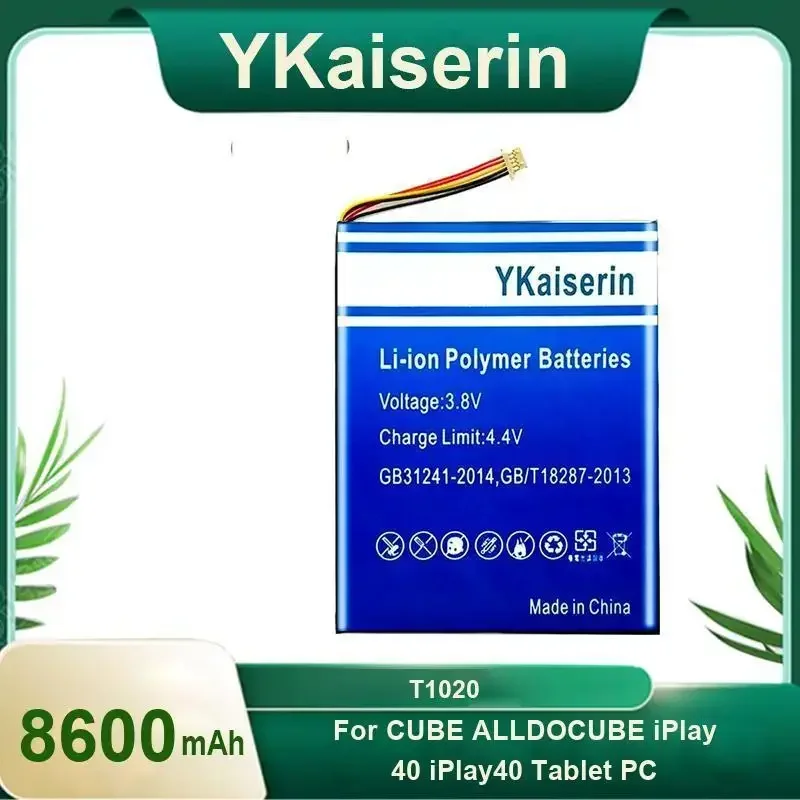 

YKaiserin Battery T1020 8600mAh Tablet PC Battery for Alldocube Cube IPlay 40 IPlay40 Accumulator with 5-Wire Plug Batteries